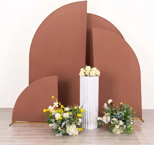 Miniatura 60 de Efavormart - Juego de 4 fundas de elastano beige para arco de media luna, fundas de telón de fondo Chiara de 2.5 pies a 7 pies para escenarios