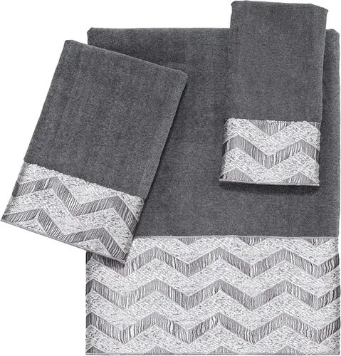 Miniatura 2 de Avanti Linens - Toalla de mano, toalla de algodón suave y absorbente (colección Chevron Galaxy, níquel)