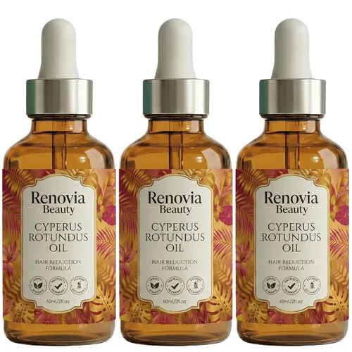 Miniatura 10 de Renovia Beauty Cyperus Rotundus - Aceite de depilación Renovia Beauty, detiene el crecimiento del vello no deseado de forma natural, 2 onzas