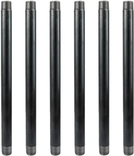 Miniatura 20 de GeilSpace Paquete de 6 Tubos de Metal Gris Precortados de 1/2" × 4" de Servicio Pesado, Acero Industrial que se Adapta a Tuberías y Accesorios