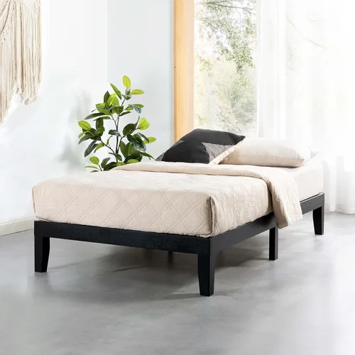 Miniatura 16 de Mellow Naturalista Classic - Cama de plataforma de madera maciza de 12 pulgadas con listones de madera, tamaño individual XL, pino natural Natural
