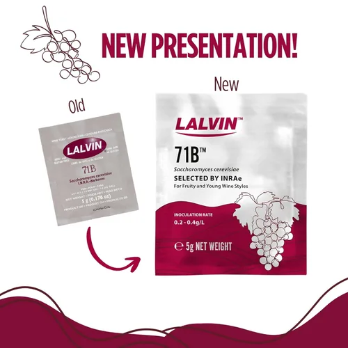 Miniatura 4 de Lalvin 71B Levadura de vino (paquete de 10) - Haz vino, sidra, hidromiel y kombucha en casa - Sobres de 5 g - Saccharomyces cerevisiae - Vendido por