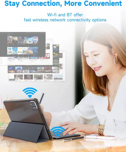 Miniatura 4 de YQSAVIOR Tablet MTK8768 Octa-CORE 10.1 pulgadas RAM 10 GB (4 GB+6 GB expandir) +64 GB ROM+1 TB PC de computadora expandible con funda/teclado/mouse