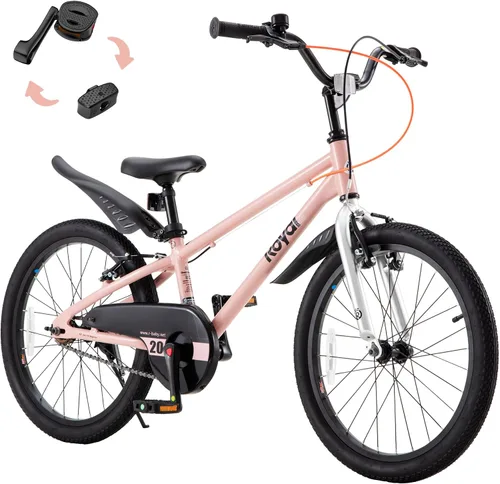 Miniatura 10 de RoyalBaby EZ-Pro Kids Bike, Lightweight Aluminum 2-in-1 Balance to Pedal Bike with One-Key Switch, 14 16 18 20 Inch for Age 3-10 Years