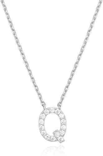 Miniatura 81 de PAVOI 14K White Gold Plated Cubic Zirconia Initial Necklace Letter Dainty Necklaces for Women