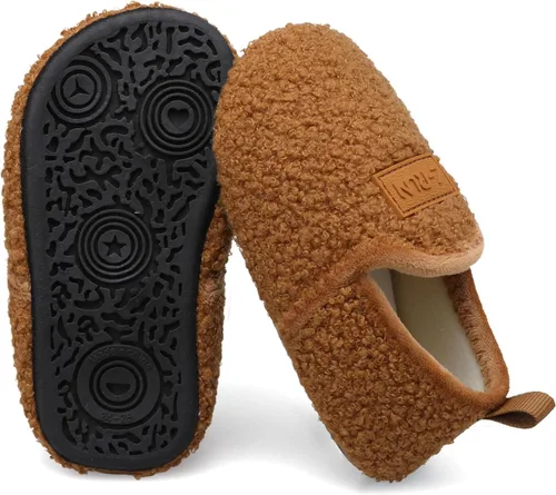 Miniatura 4 de L-RUN - Pantuflas de casa para niños pequeños y niñas, para interiores, calcetines calientes para niños