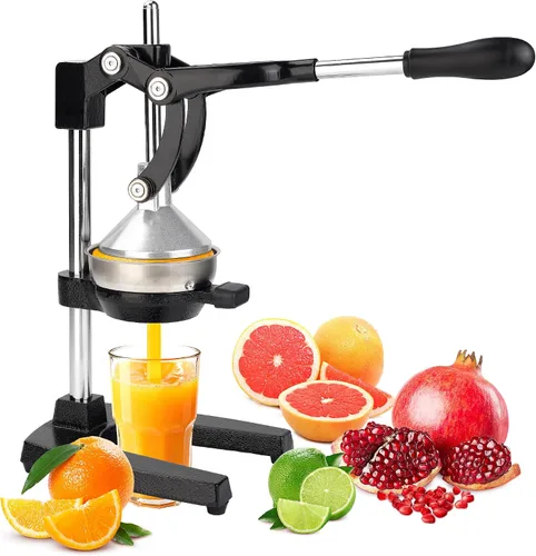 NCUE Exprimidor de hierro fundido, exprimidor manual de alta resistencia, exprimidor de cítricos para limones, naranjas, granadas, pomelos y otras