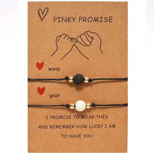 Pulseras de regalo para madre e hija, pulsera de mejor amiga, rosa pomise a juego para parejas, pulseras familiares para mujeres y niñas, Cobre, otro