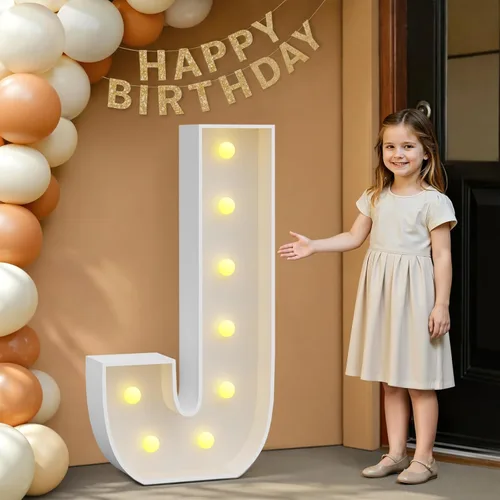 Miniatura 21 de IMPRSV Letras de mosaico iluminadas de marquesina, 4 pies para globos y fiestas, decoración de kit de arco