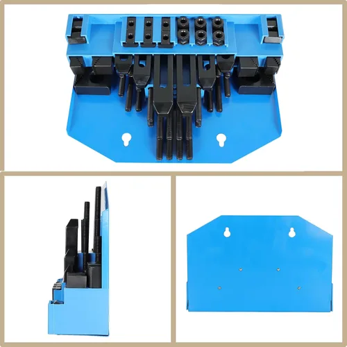 Miniatura 4 de Kit de sujeción de abrazadera de sujeción con ranura en T de 1/2 pulgada, 58 piezas, repuesto para fresadora Bridgeport con caja de almacenamiento