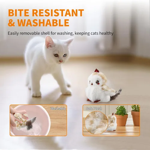 Miniatura 4 de Gigwi Flappy Bird - Juguete para gatos de interior, recargable y realista, juguete interactivo para gatos, pájaro aleteado, alas y canto animado