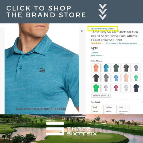 Miniatura 8 de Three Sixty Six - Camisetas de golf para hombre material Dry-Fit polo de manga corta con cuello atlético y casual