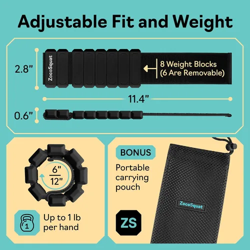 Miniatura 3 de Ankle Weights for Women and Wrist Weights for Women at Home - Arm and Leg Weights, Non-Slip Desig, Set of 2 (1 lb each)