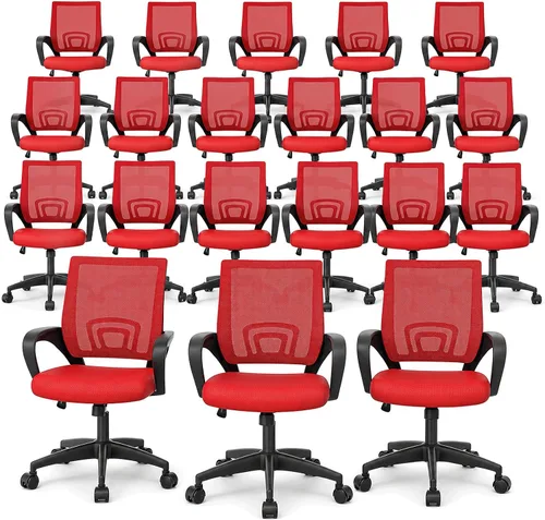 Miniatura 32 de Magshion Silla ergonómica de escritorio de oficina, silla de computadora de malla con respaldo medio, silla giratoria con respaldo transpirable