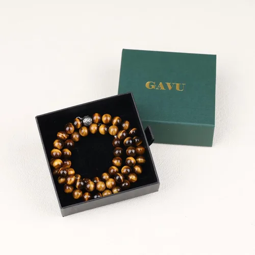 Miniatura 6 de GAVU Collar de cristal con cuentas de piedras preciosas para hombre