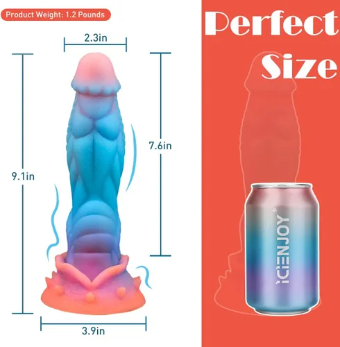 Miniatura 3 de Consolador de dragón de fantasía alienígena para hombres, consolador de monstruo suave de 9.1 pulgadas con textura elevada, pene animal de caballo