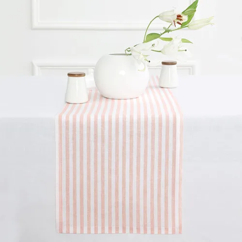 Miniatura 50 de Solino Home Camino de mesa de lino de 36 pulgadas – Amalfi Stripe 100% lino puro, camino de mesa azul marino y blanco, 14 x 36 pulgadas, ideal