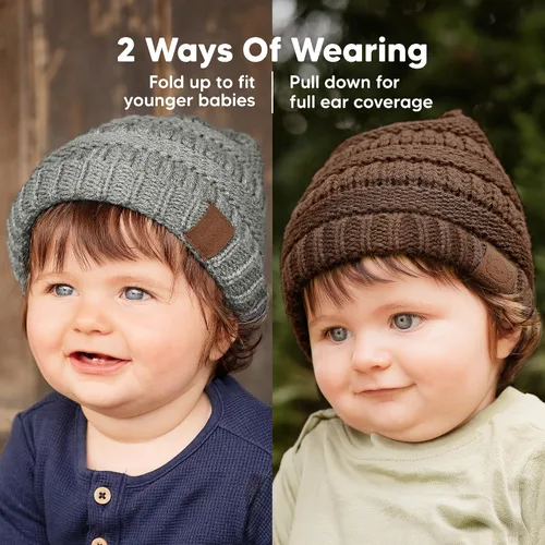 Miniatura 66 de KeaBabies 3-Pack Baby Beanies for Boys, Girls - Stretchy Knit Baby Hats, Cute Newborn