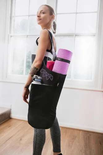 Miniatura 2 de Bolsa para esterilla de yoga: bolsa de yoga versátil con correas para alfombrilla y bolsillos de almacenamiento, sostiene esterillas de yoga