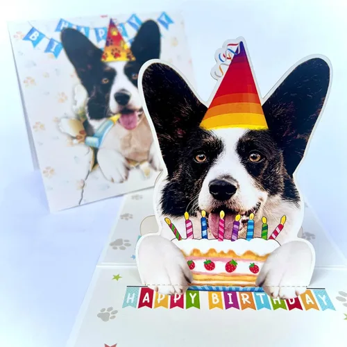 Miniatura 46 de Tarjeta de cumpleaños de perro Beagle 3D emergente – Felicitación de feliz cumpleaños para los amantes de los perros – Tarjeta desplegable