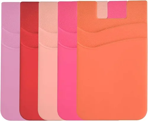 Miniatura 13 de Billetera de silicona para teléfono, soporte para tarjetas para la parte posterior de la funda del teléfono, cartera de identificación/tarjeta