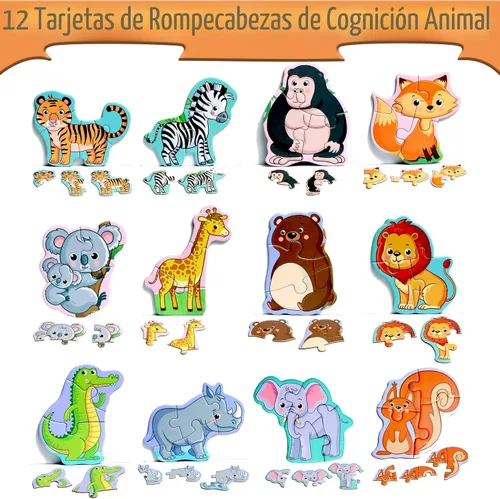 Miniatura 2 de Rompecabezas magnéticos para niños de 1 a 3 años, rompecabezas de viaje para niños de 2 a 4 años, juguete de actividades con animales para niños