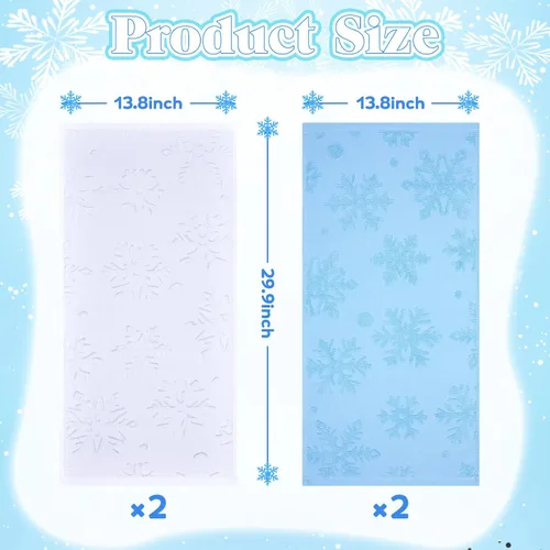Miniatura 2 de Remagr Paquete de 4 Toallas de Baño 3D con Copos de Nieve de Invierno de 14" x 30" Toallas de Mano de Baño de Navidad Jacquard Absorbentes Suaves