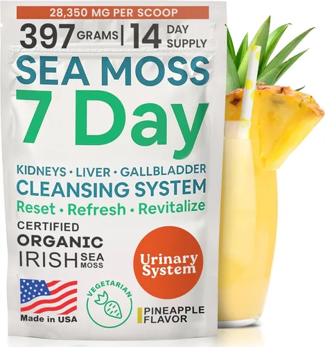 Atlantic Naturals Sea Moss 7 Day Detox Limpieza de hígado, vesícula biliar y riñón - Soporte con raíz de diente de león, cardo mariano, raíz de