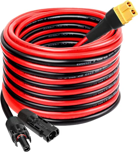 MOOKEERF Cable de extensión solar a XT60 10AWG 20FT conector solar a XT60 Cable adaptador para panel solar a estación de energía portátil Generador