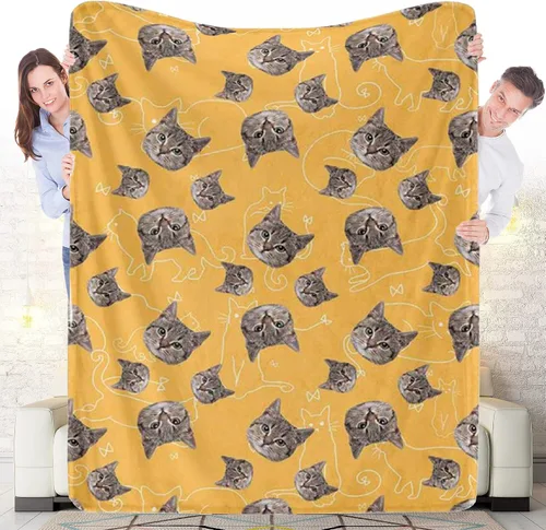 Miniatura 9 de Manta personalizada con 5 fotos y texto, manta con imágenes personalizadas, manta de forro polar divertida, ligera, súper suave, para sofá, cama
