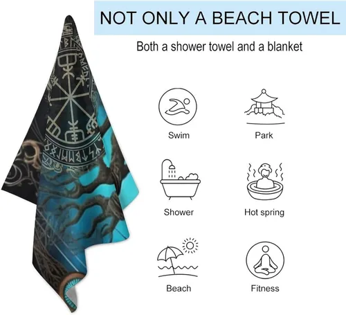 Miniatura 3 de Tree of Life - Toalla de playa Viking Accesorios de viaje Regalos Adultos Toallas de playa para el hogar Hotel 51 x 31 pulgadas