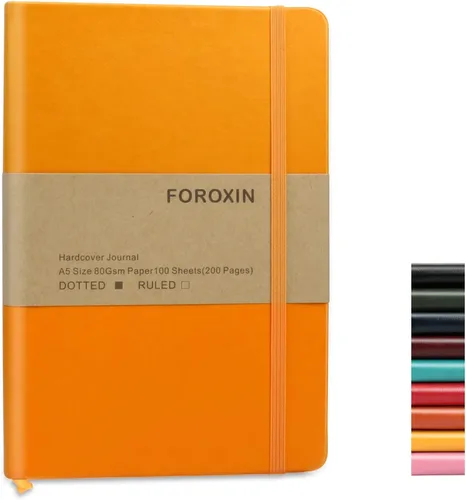 Miniatura 35 de Cuaderno de diario en blanco, negro, 160 páginas, tamaño mediano de 8.3 x 5.7 pulgadas, papel grueso de 3.53 oz/m², tapa dura