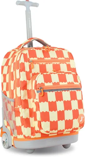 Miniatura 30 de J World Sundance Mochila Rodante para Laptop para Niñas y Niños. Mochila Escolar con Ruedas, Rombos negro, 20 pulgadas