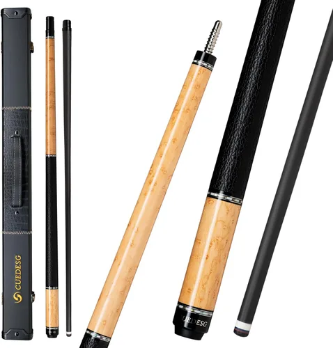 Palo de Billar de Fibra de Carbono 10.5mm/11.8mm/12.5mm, Palo de Piscina de Baja Deflexión con Empuñadura de Madera Rara, Palo de Billar Profesional