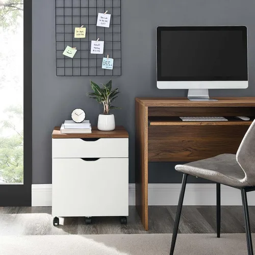 Miniatura 2 de Modway Envision Mid-Century Modern, archivador, color blanco nogal