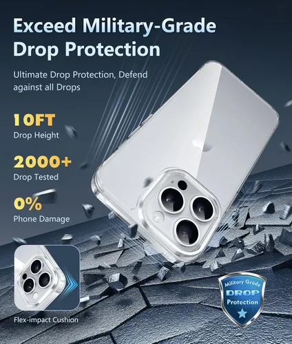 Miniatura 1324 de FNTCASE Funda para iPhone 13 Pro-Max: Fundas magnéticas transparentes compatibles con Magsafe Slim anti amarillamiento protección contra caídas