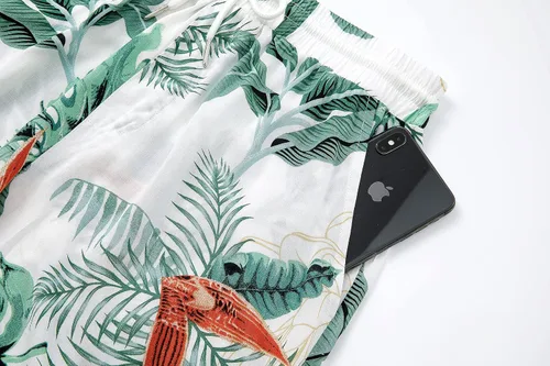 Miniatura 4 de Atwfo Conjunto de camisa hawaiana y pantalón corto para hombre, conjunto de 2 piezas para vacaciones, casual, con botones, playa, trajes florales