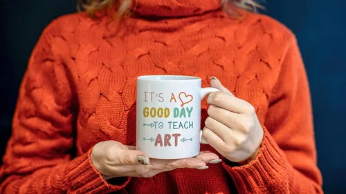 Miniatura 2 de Taza de cerámica de 11 onzas para profesores de arte, regalo de agradecimiento para profesores, regalo de agradecimiento para profesores, regalos
