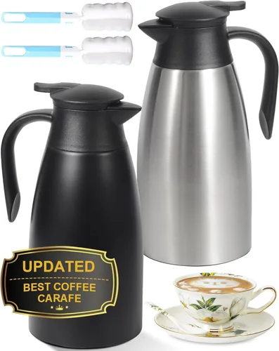 Miniatura 21 de Jarra térmica de café de 70 onzas para mantener el calor, 2 dispensadores de Airpot, olla térmica aislada al vacío de acero inoxidable para café