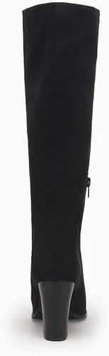 Miniatura 2 de Coutgo Botas altas de gamuza sintética para mujer, con cremallera lateral, tacón grueso, elásticas, botas de invierno