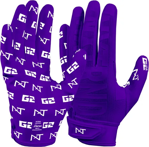 Miniatura 26 de Guantes de fútbol americano Nxtrnd G2 Pro para hombre, guantes ultra adherentes Elite para receptor