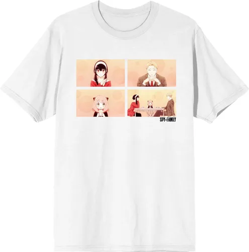 Spy x Family Forger Family Pictures - Camiseta blanca de manga corta con cuello redondo para mujer