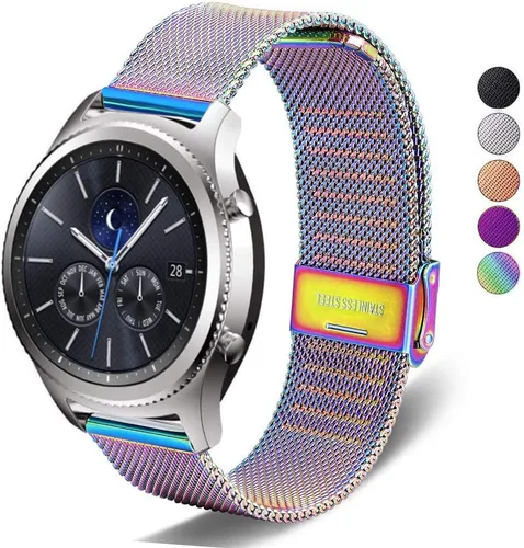 Correas compatibles con Galaxy Watch de 1.812 pulgadas / Galaxy Watch 3 de 1.772 pulgadas, correa de repuesto de malla metálica de acero inoxidable