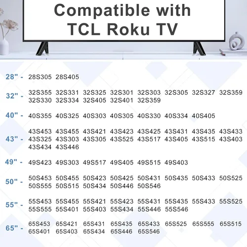 Miniatura 2 de Soporte base mejorado para TCL de 28, 32, 40, 43, 49, 50, 55, 65 pulgadas, patas de TV Roku para TCL Roku TV, patas de soporte de TV con juego