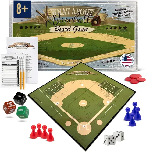 Juego realista de tablero "What About Baseball" que te da la sensación de béisbol real, adecuado para niños a partir de 8 años, de Grandma Smiley's