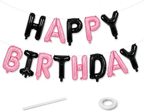 Miniatura 18 de Cartel plateado de feliz cumpleaños – Globos de letras de papel de aluminio de Mylar de 16 pulgadas con cinta, globos autoinflables para mujeres