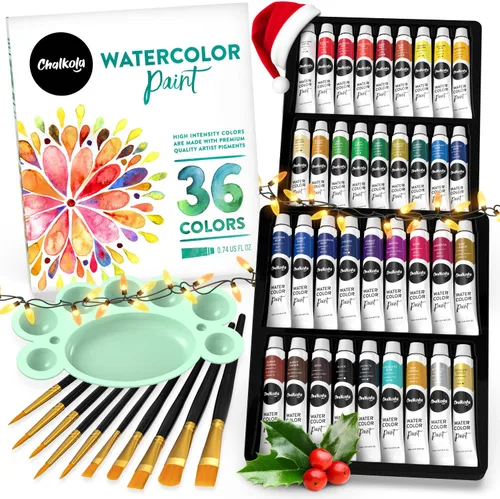 Miniatura 2 de Juego de 36 pinturas de acuarela + 10 marcadores de tiza neón