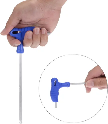 Miniatura 4 de uxcell Llave hexagonal de extremo de bola de 0.059 in, llave inglesa con mango en T, acero métrico CR-V, 2