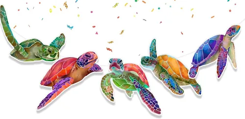 Cartel de cumpleaños de tortuga: bonitas decoraciones de fiesta de tortuga marina para baby shower, cumpleaños de niños, celebraciones temáticas