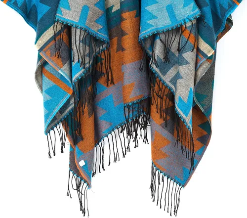 Miniatura 12 de Chales cálidos para mujer, cárdigan con frente abierto, estilo vintage, poncho